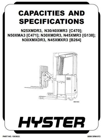 Hyster N40EA, N45EA, N50EA, N40ER, N45ER Electric Forklift Truck C138 Series Workshop Service Manual
